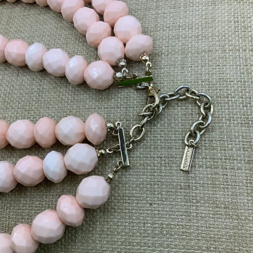 SugarFix Cotton Candy Three Stranded Faceted Acrylic Beaded Necklace